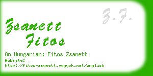 zsanett fitos business card